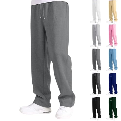 Amazon.com: Mens Sweatpants Open Bottom Fleece Relaxed Fit